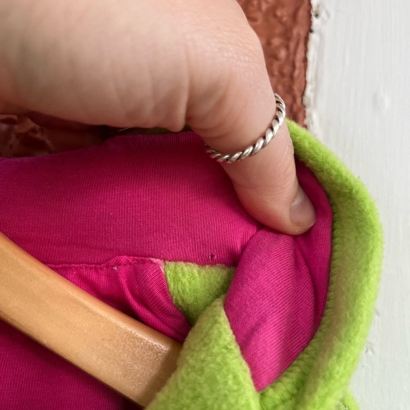 Marks & Spencer Baby Y2K Fleece Neon Green Jacket With Flowers Size 12-18 Months - Picture 10 of 10